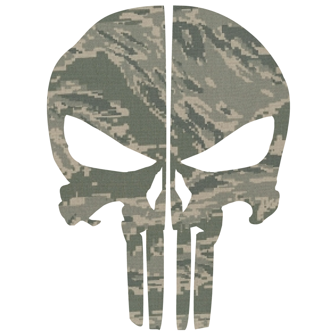 AIR FORCE DIGITAL CAMO PUNISHER SKULL REAR HELMET REFLECTIVE HELMET DECAL