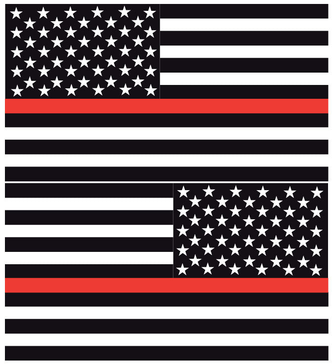 THIN RED LINE AMERICAN FLAGS REFLECTIVE HELMET DECAL