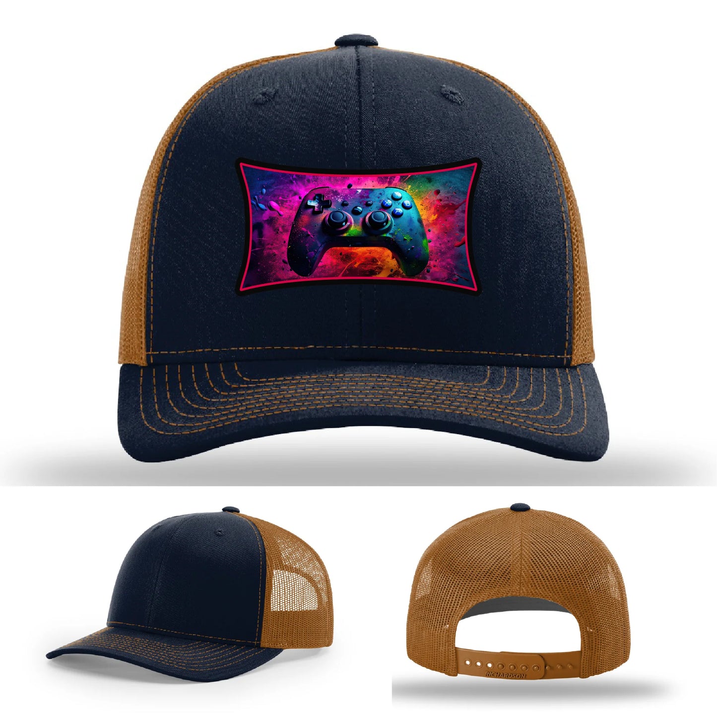 Next Level Gamer Leather Patch Hat Controller Graphic