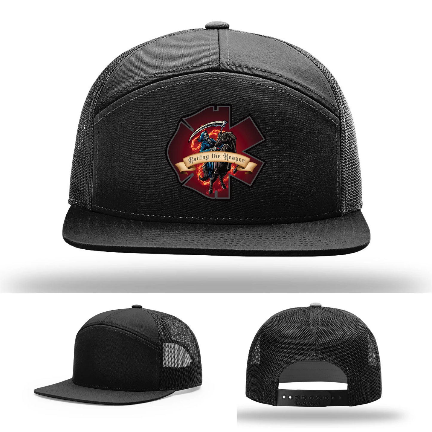 Fire and EMS Reaper Leather Patch Hat