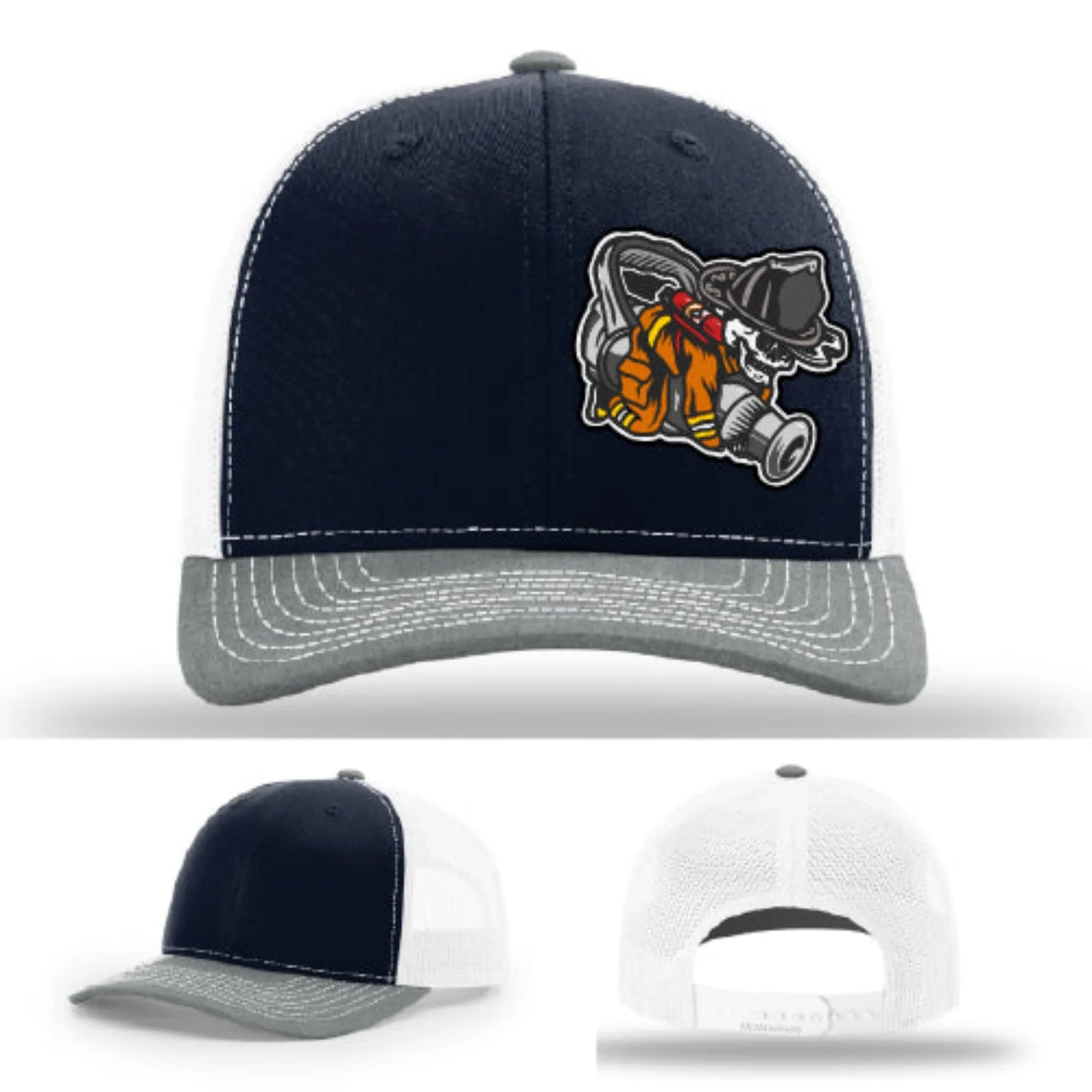 Straight Stream Psycho Firefighter Leather Patch Hat