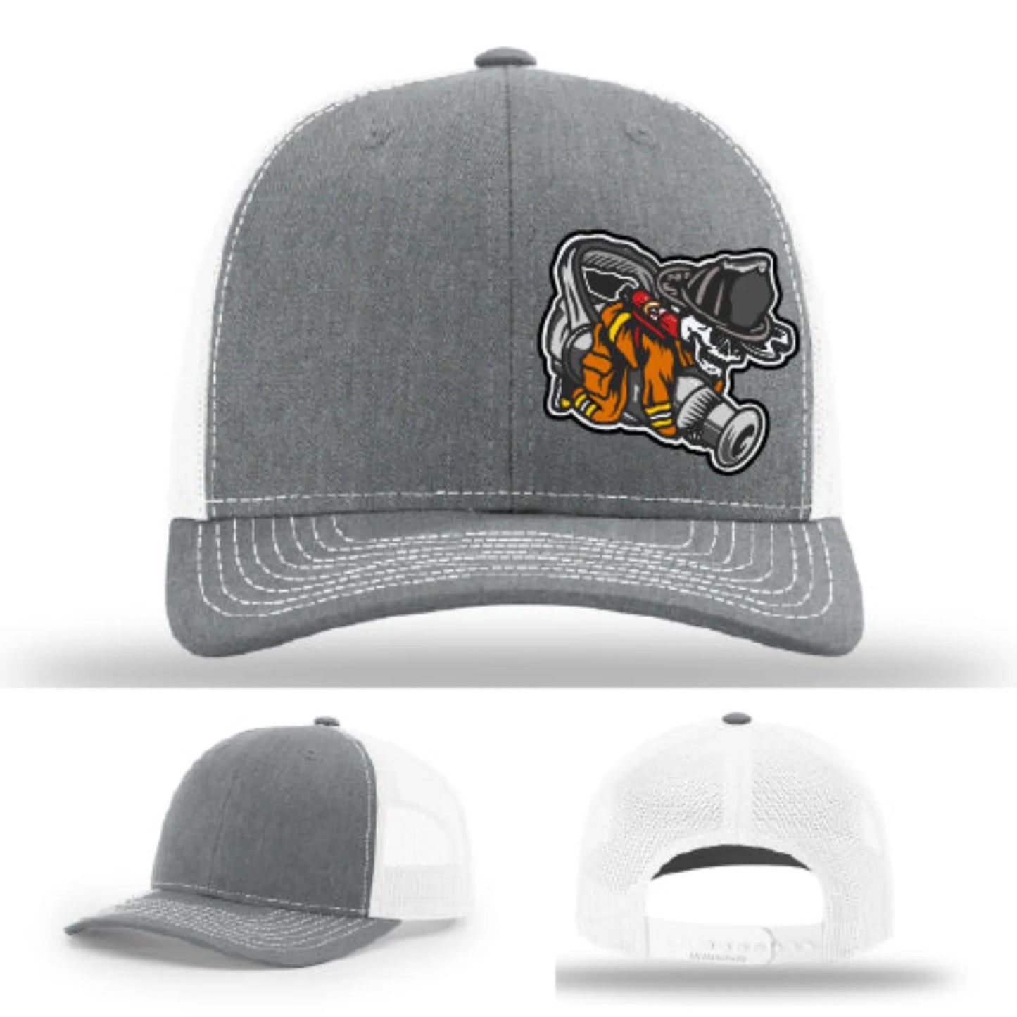 Straight Stream Psycho Firefighter Leather Patch Hat