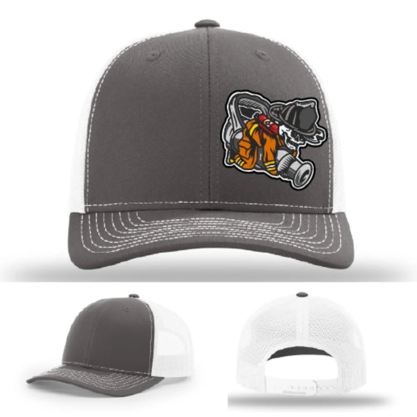 Straight Stream Psycho Firefighter Leather Patch Hat