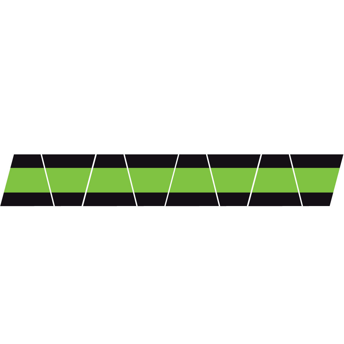 BLACK/GREEN TRIPLE STRIPE REFLECTIVE HELMET (TET) TETRAHEDRON 8 PACK
