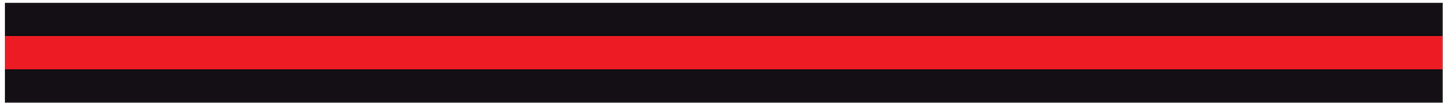 BLACK & RED TRIPLE STRIPE REFLECTIVE HELMET TRIM