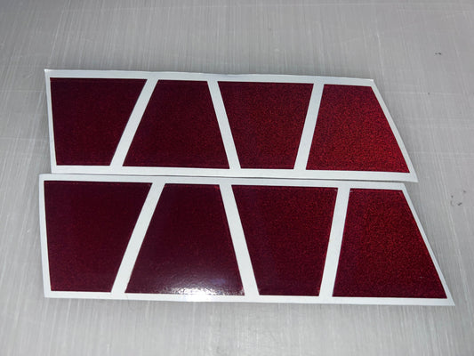 BLACKED OUT RED REFLECTIVE HELMET (TET) TETRAHEDRON 8 PACK