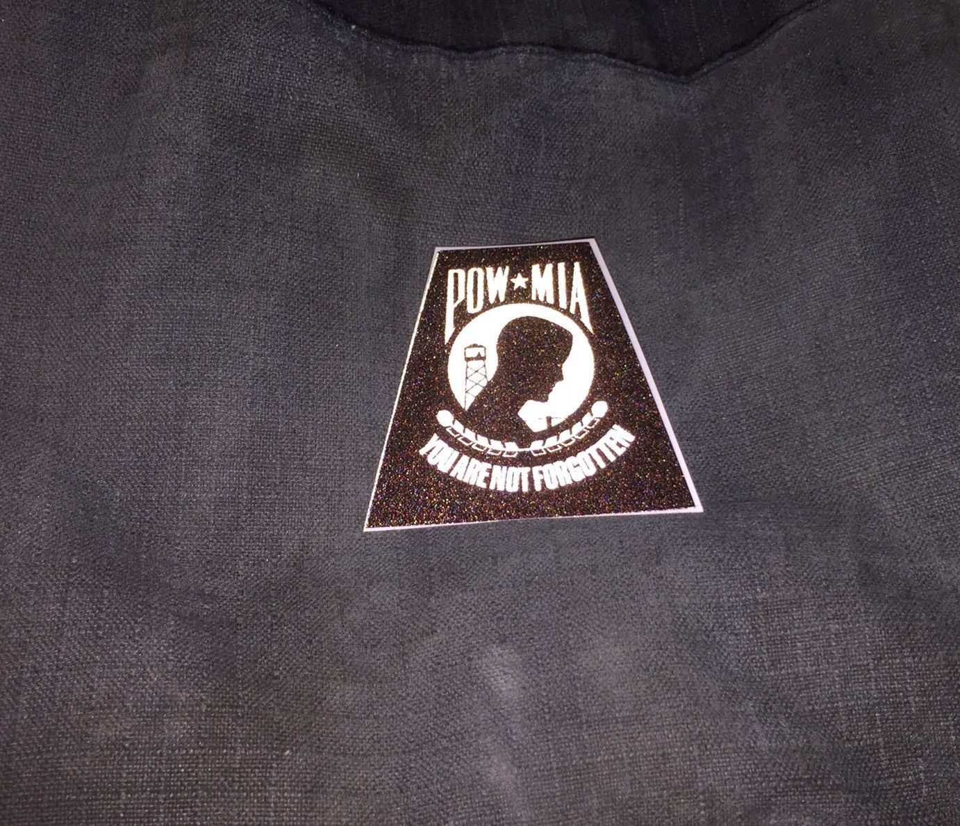 BLACKED OUT POW MIA REFLECTIVE HELMET (TET) TETRAHEDRON
