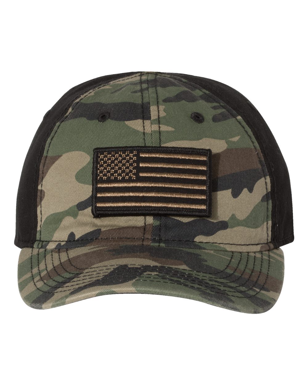 American Flag Blackout Velcro Patch Hat