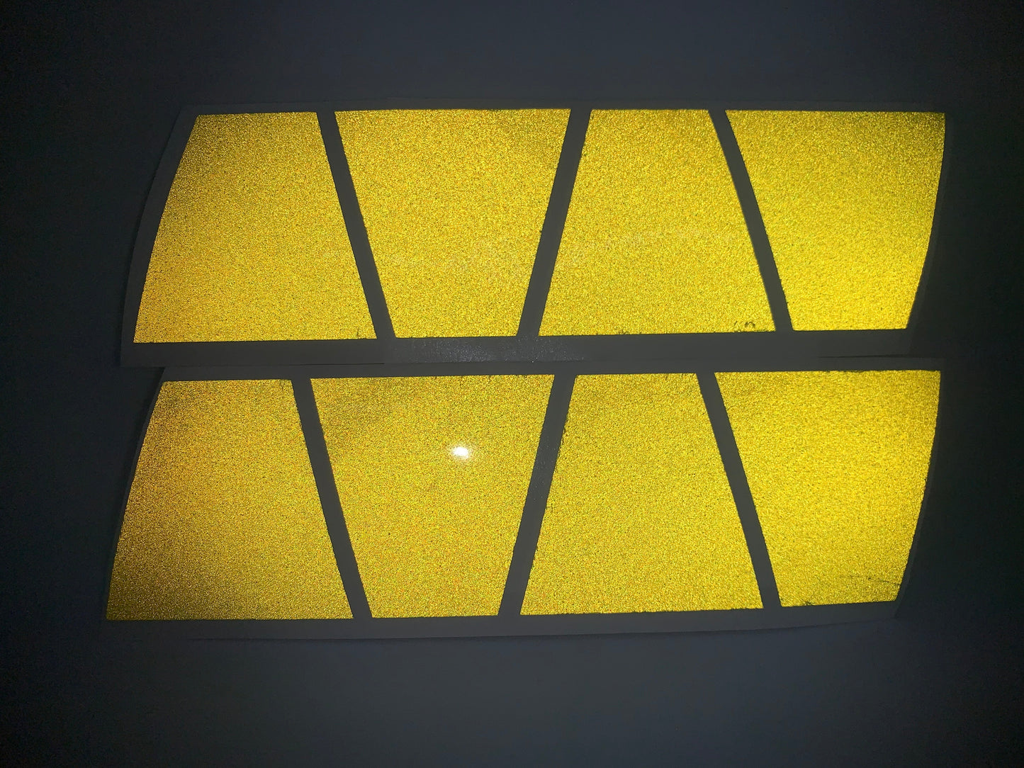 RETRO FLUORESCENT YELLOW REFLECTIVE HELMET (TET) TETRAHEDRON 8 PACK
