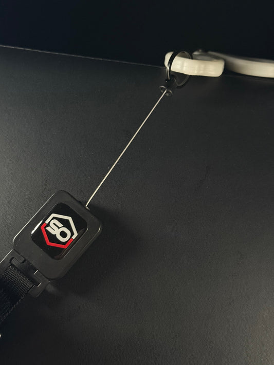 ONE SHEAR®️ tactical retention leash with belt clip and steel braided line