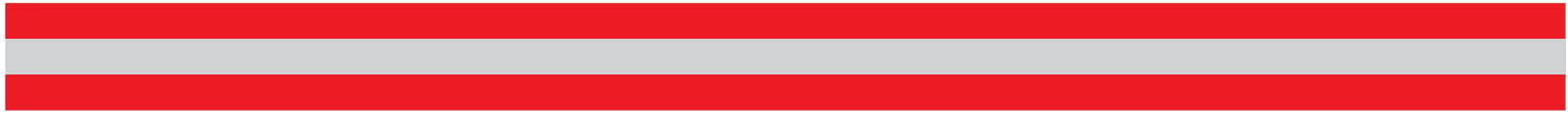 RED & GREY TRIPLE STRIPE REFLECTIVE HELMET TRIM