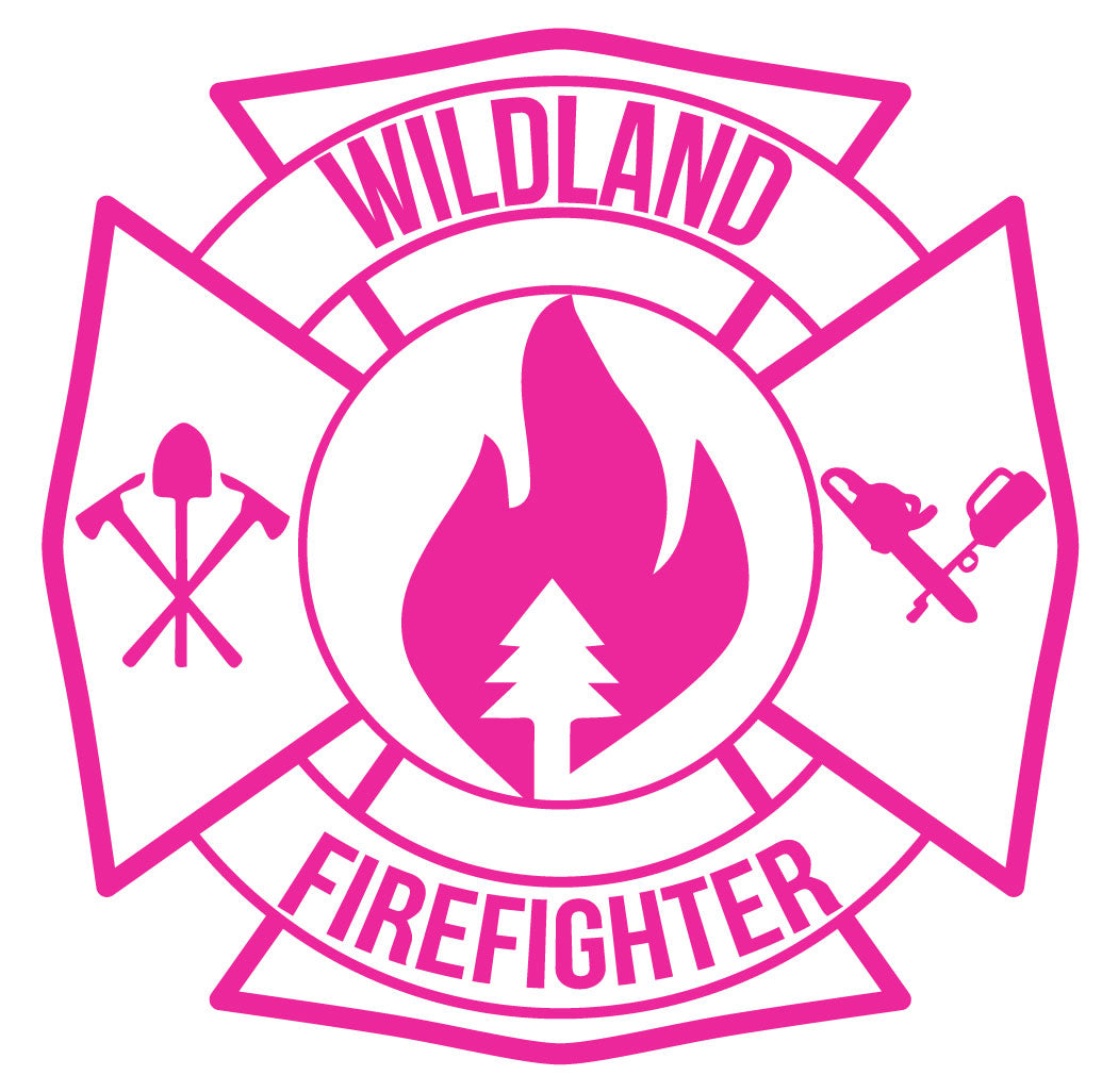 WILDLAND FIREFIGHTER MALTESE CROSS WINDOW DECAL