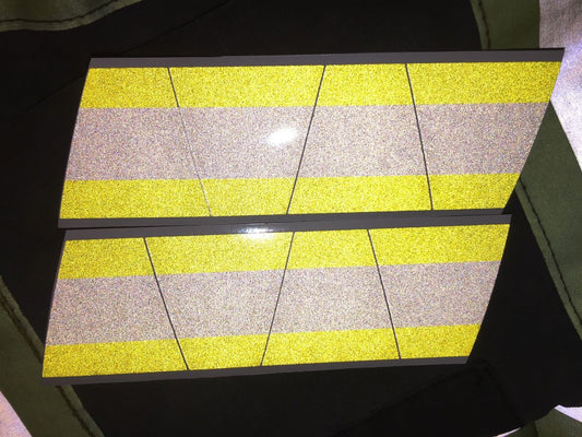 YELLOW/GREY TRIPLE STRIPE REFLECTIVE HELMET (TET) TETRAHEDRON 8 PACK