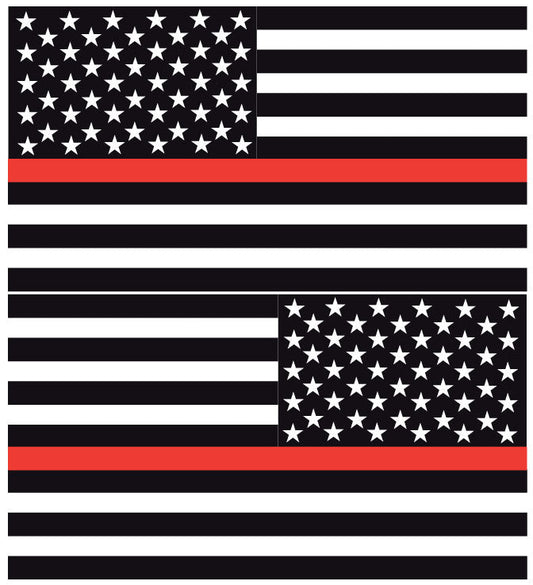 THIN RED LINE AMERICAN FLAGS REFLECTIVE WINDOW DECAL