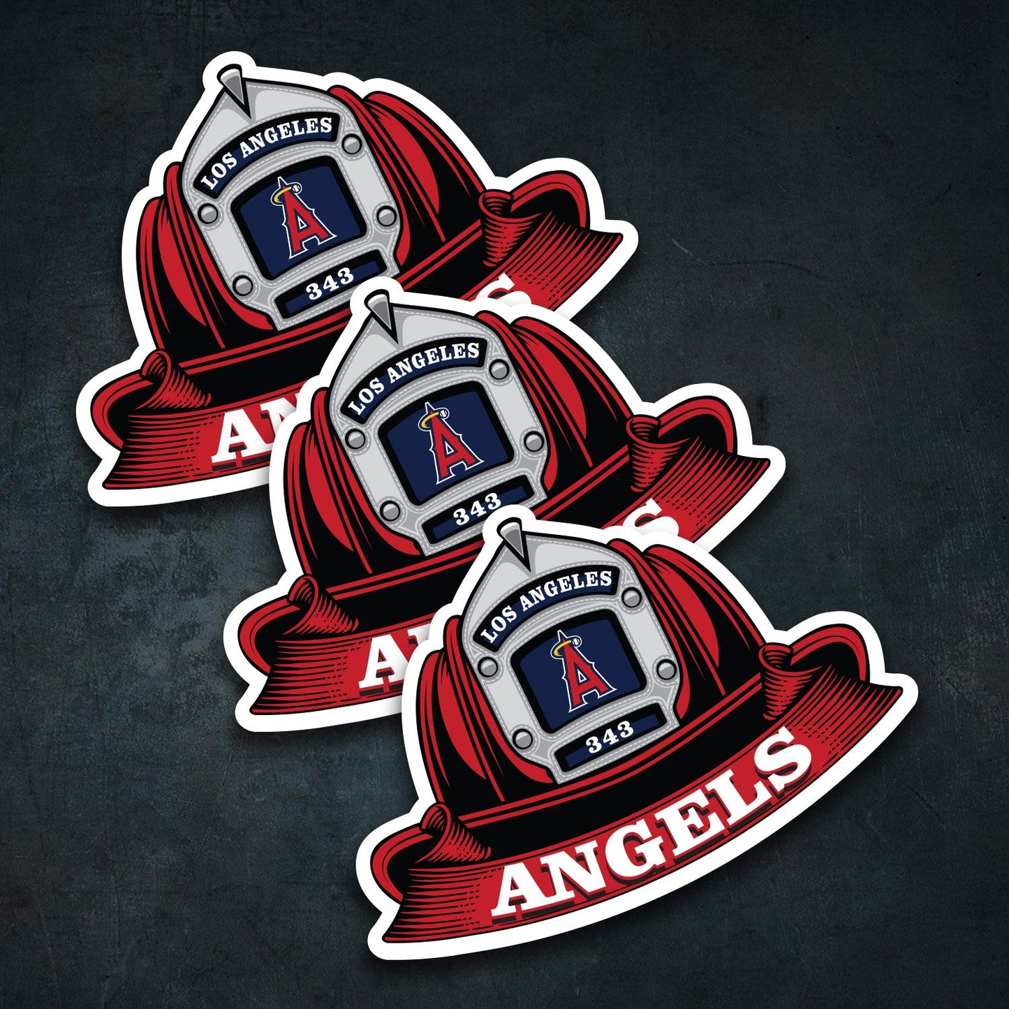 MLB (AMERICAN LEAGUE) Fire Helmet Sticker - 3 PACK