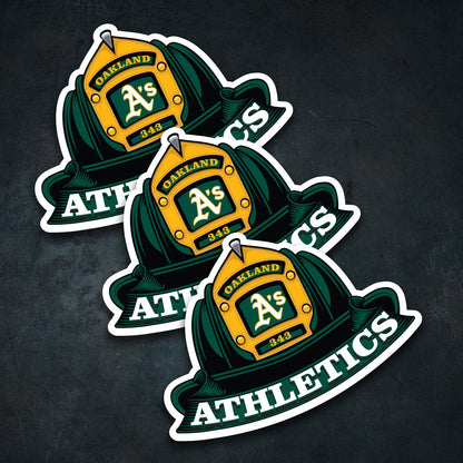 MLB (AMERICAN LEAGUE) Fire Helmet Sticker - 3 PACK