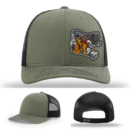 Straight Stream Psycho Firefighter Leather Patch Hat