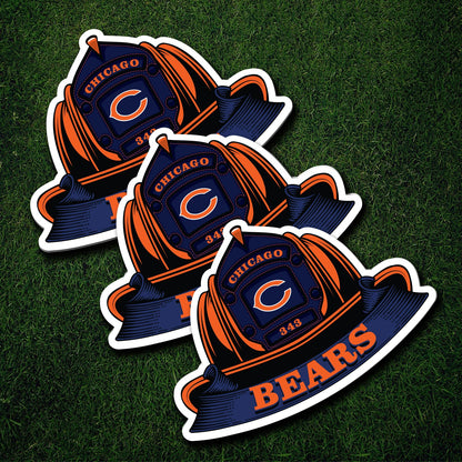NFL Fire Helmet Sticker - 3 PACK