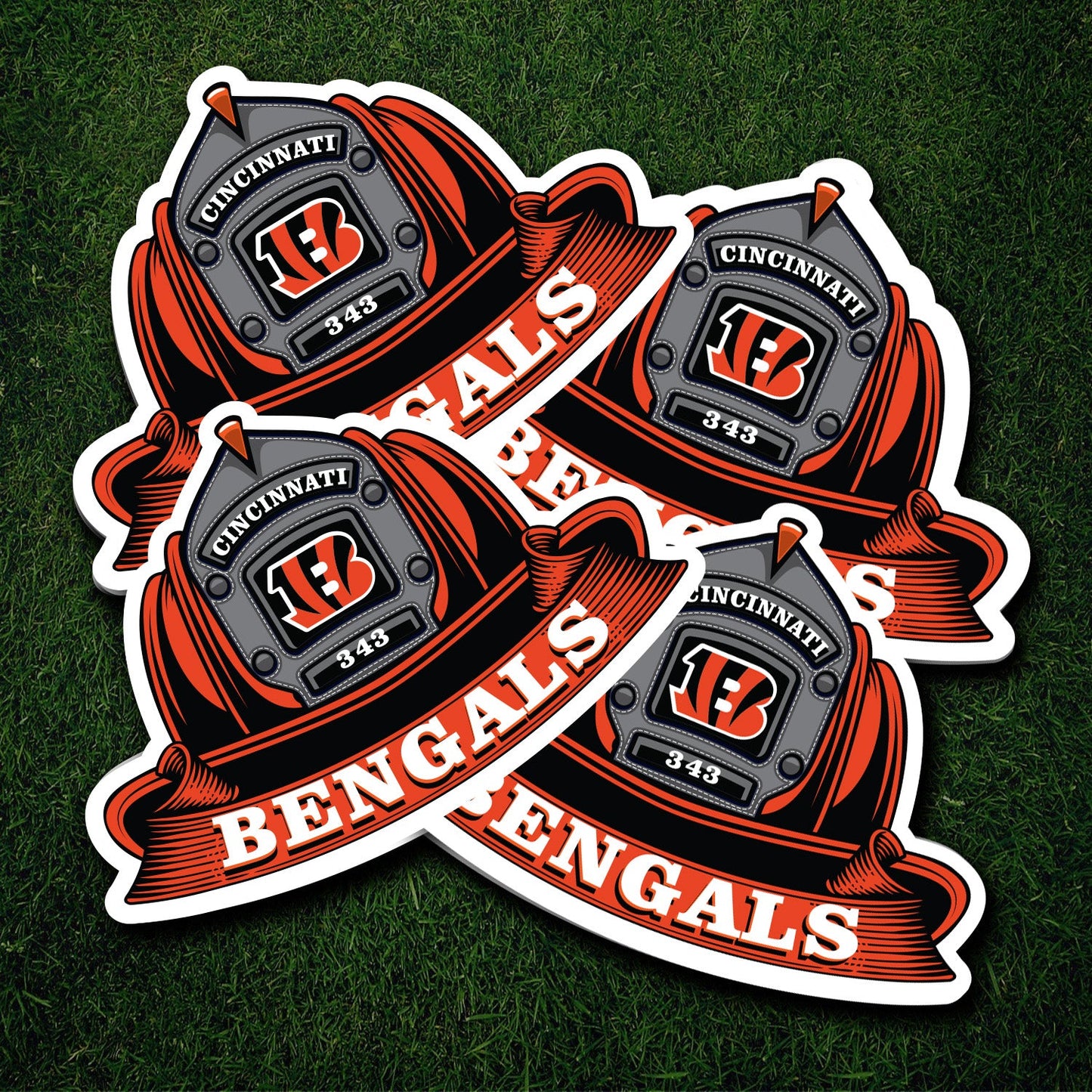 NFL Fire Helmet Sticker - 3 PACK