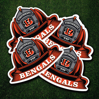NFL Fire Helmet Sticker - 3 PACK
