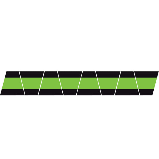 BLACK/GREEN TRIPLE STRIPE REFLECTIVE HELMET (TET) TETRAHEDRON 8 PACK