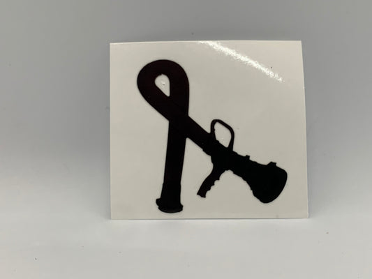 BLACKED-OUT PINK BREAST CANCER AWARENESS HOSE RIBBON HELMET DECAL
