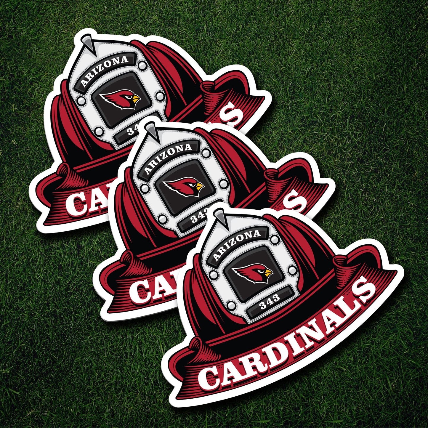 NFL Fire Helmet Sticker - 3 PACK