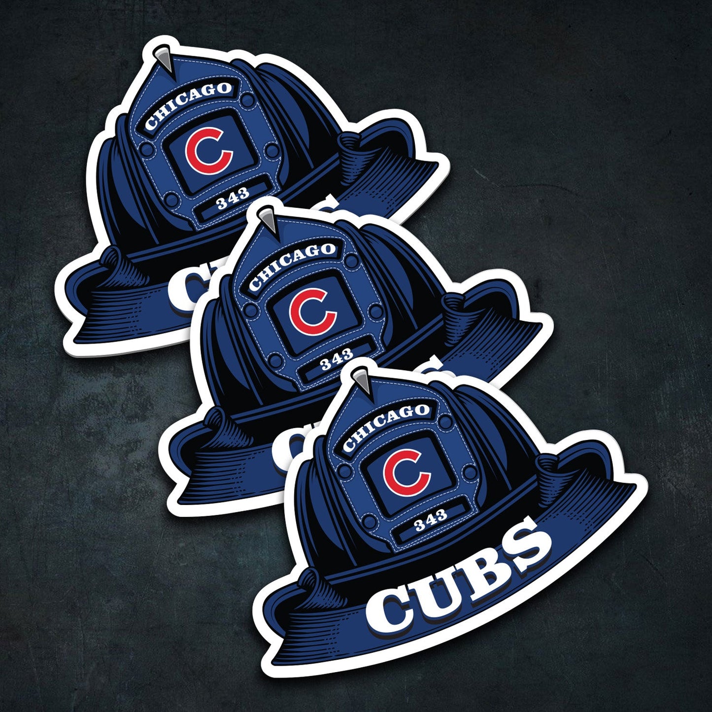 MLB (NATIONAL LEAGUE) Fire Helmet Sticker - 3 PACK