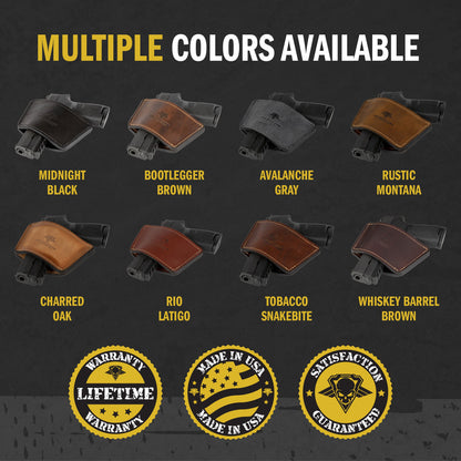 Dual Threat IWB / OWB Universal Belt Slide Holster | Made in USA | Ambidextrous Leather Holster