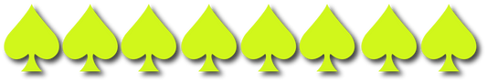 FLUORESCENT YELLOW REFLECTIVE ACE OF SPADE HELMET DECAL 8 PACK