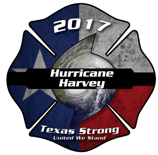 HURRICANE HARVEY TEXAS STRONG MALTESE CROSS WINDOW DECAL