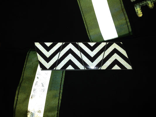 BLACKED OUT BLACK AND GREY CHEVRON REFLECTIVE HELMET (TET) TETRAHEDRON 8 PACK