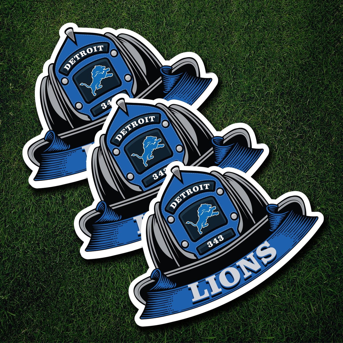 NFL Fire Helmet Sticker - 3 PACK