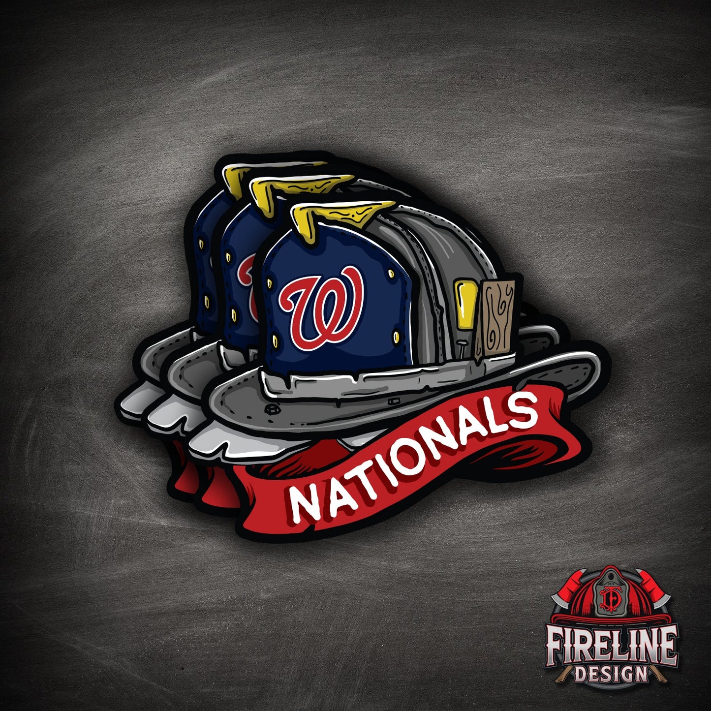 MLB Fire Helmet Sticker - 3 PACK