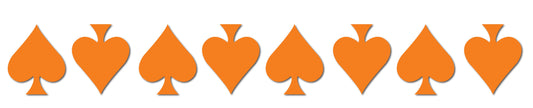 ORANGE REFLECTIVE ACE OF SPADE HELMET DECAL 8 PACK