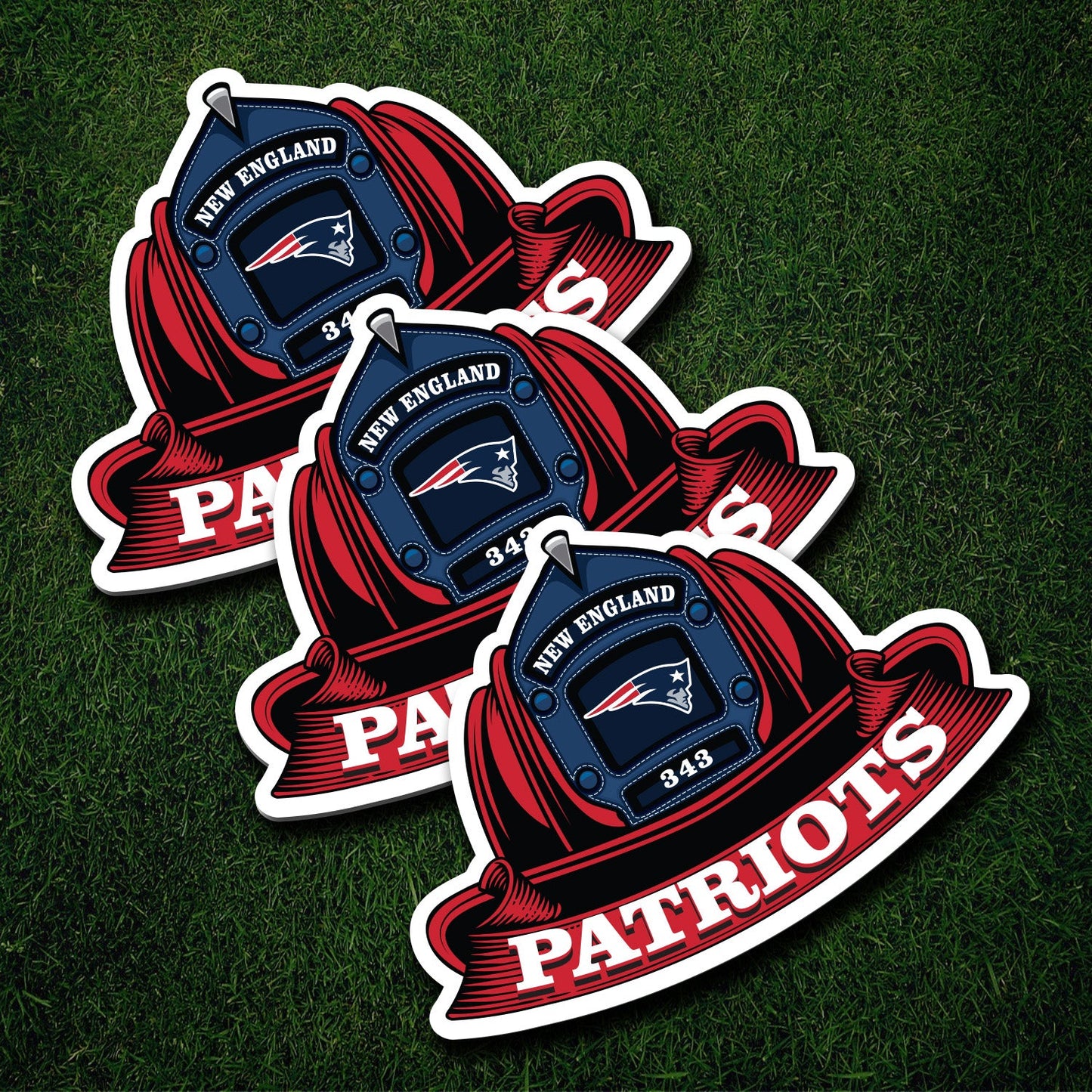 NFL Fire Helmet Sticker - 3 PACK