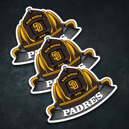 MLB (NATIONAL LEAGUE) Fire Helmet Sticker - 3 PACK