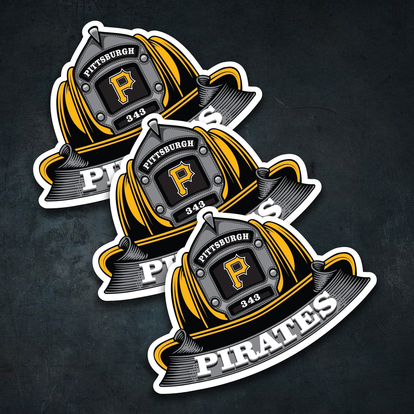 MLB (NATIONAL LEAGUE) Fire Helmet Sticker - 3 PACK