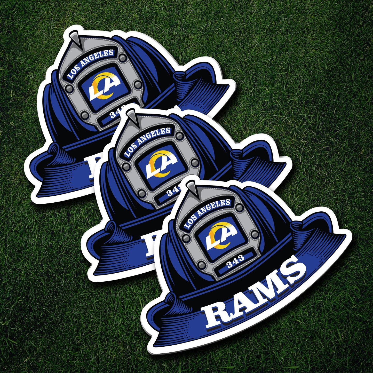 NFL Fire Helmet Sticker - 3 PACK