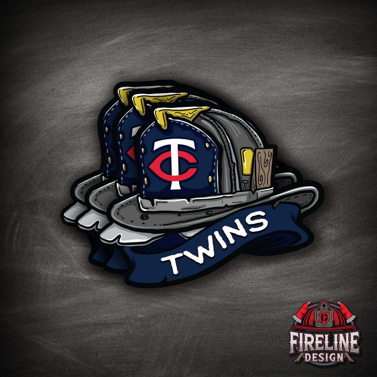 MLB Fire Helmet Sticker - 3 PACK