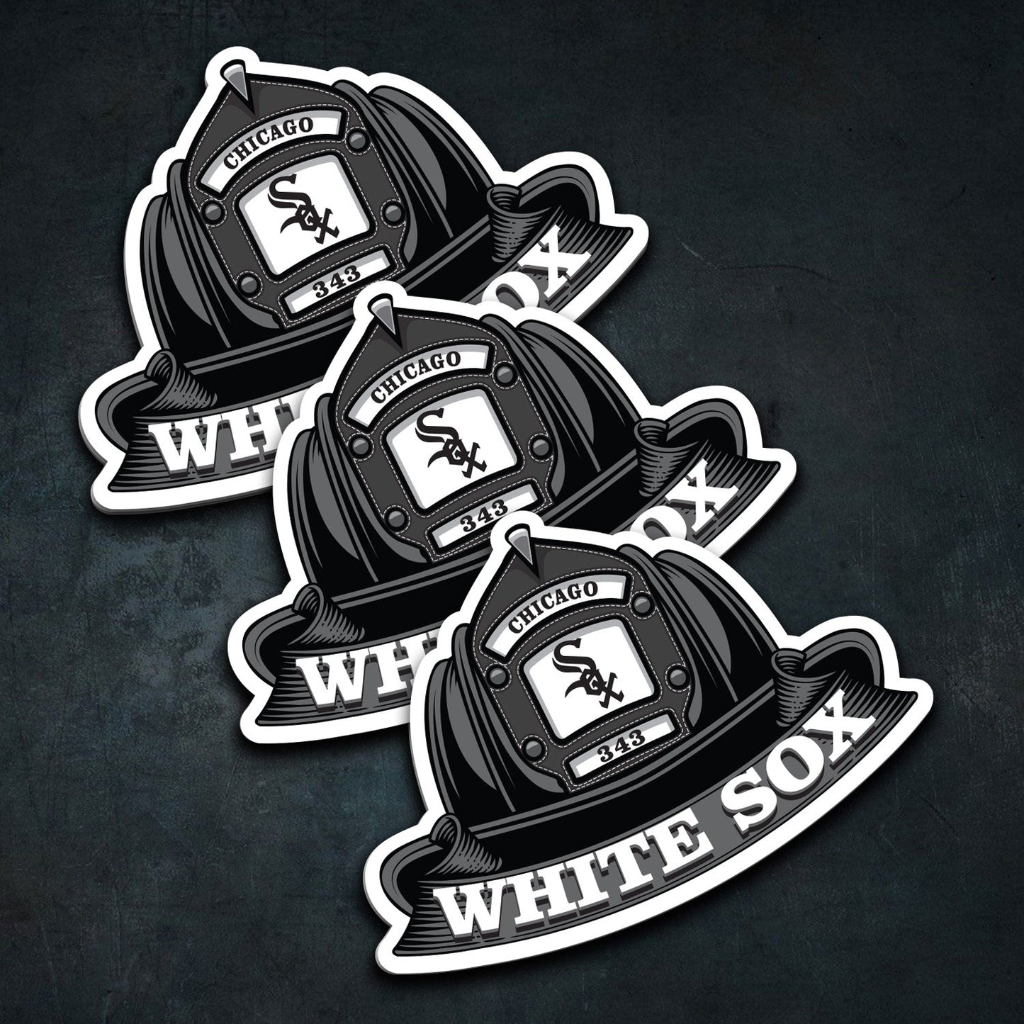 MLB (AMERICAN LEAGUE) Fire Helmet Sticker - 3 PACK