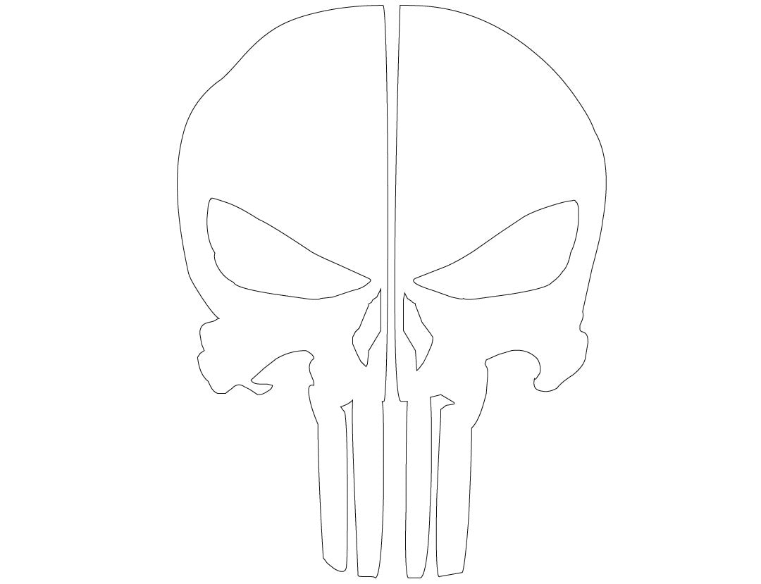 PUNISHER SKULL REAR HELMET REFLECTIVE HELMET DECAL