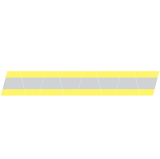 YELLOW/GREY TRIPLE STRIPE REFLECTIVE HELMET (TET) TETRAHEDRON 8 PACK