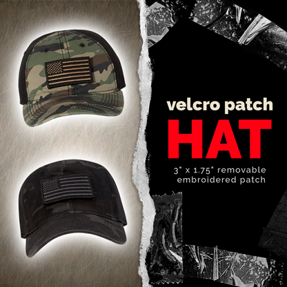 American Flag Blackout Velcro Patch Hat