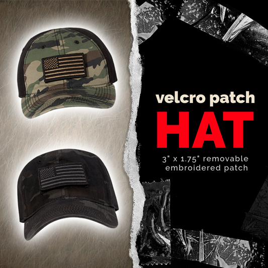 American Flag Blackout Velcro Patch Hat
