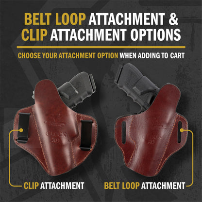 Ultimate Leather Holster 2 Slot OWB | Made in USA | Lifetime Warranty | For GLOCK 17 19 22 26 32 33 / S&W M&P Shield / Springfield XD & XDS / Plus All Similar Sized Handguns