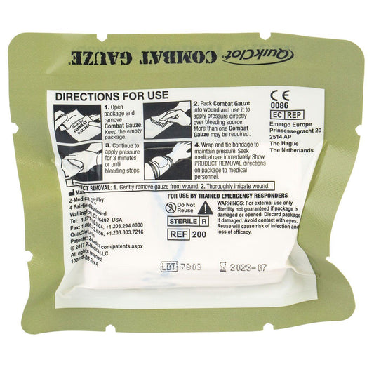 QUICKCLOT Z-FOLD VACUUM PACKET HEMOSTATIC COMBAT GAUZE