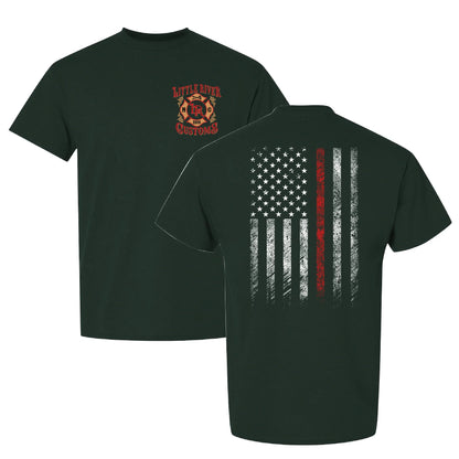 Thin Line Thick Skin Firefighter Tee